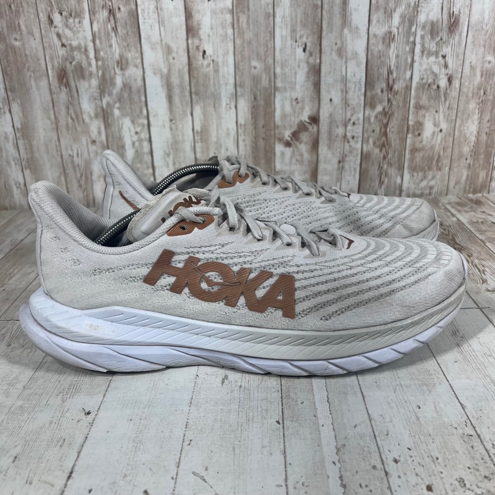 Hoka One One Mach 4 Mens Running Shoes White Copper Size 12 D Low Top Sneakers